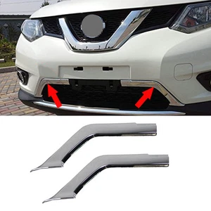 fits 2014-2016 Nissan X-Trail Rogue Chrome Front Lower Grill Grille Cover Trim - Picture 1 of 8