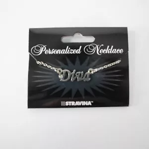 DIVA Name Silvertone Rhinestone 14.5" w 4.5" Multi Ring Ext Necklace - Picture 1 of 8