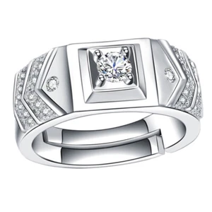 New Year Men Gift Rhinestone Men Finger Jewelry Men Stone Rings - Picture 1 of 12