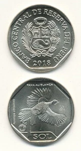 Peru - 1 Sol 2018 UNC - Pava Aliblanca - Bild 1 von 1