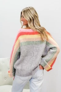 POL Rainbow Cake gestreifter Pullover Oberteil Größe Small *neu ohne Etikett* - Bild 1 von 11