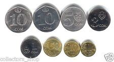 KYRGYZSTAN: COMPLETD 8 coin set (1+10+50 tyin + 1+3+5+10+10 som) 2008/2014 UNC