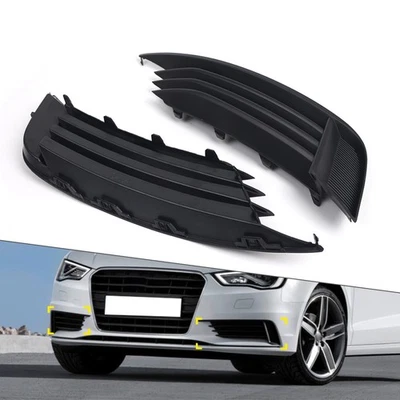 1 Pair Front Bumper Lower Grille Fog Light Cover Fit Audi A3 S3 2013-2017 - Image 1 of 4