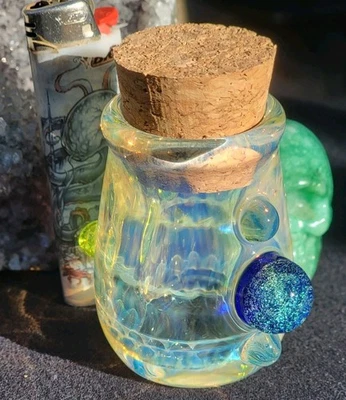 Heady 2.51" Handmade Glass Jar Handmade By Ethan Lesch - Image 1 of 4