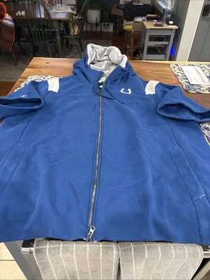 MENS NFL INDIANAPOLIS COLTS Nike TEAM ISSUED SHORT SLEEVE BLUE HOODIE 3XL - Image 1 of 4
