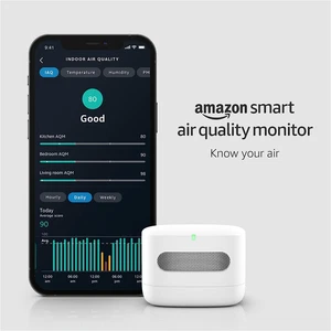 Smart Air Quality Monitor Alexa Compatible Tracks PM2.5 VOC CO Temp Humidity NEW - Picture 1 of 7