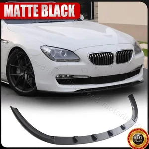 Matte Black Front Bumper Lip Spoiler For BMW 6 Series F06 F12 F13 650i 2010-2015 - Picture 1 of 15
