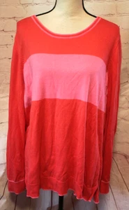 Women's Soft Coral & Pink Long Sleeve Lightweight Sweater Size XXL - Picture 1 of 2