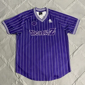 Dragon Ball Z Frieza Jersey Shirt Men’s L Purple Pinstripe Anime BoxLunch - Picture 1 of 6