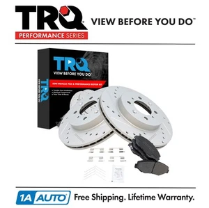 TRQ Performance Front Brake Pad & Rotor Kit Performance Semi-Metallic Fits Honda - Picture 1 of 6