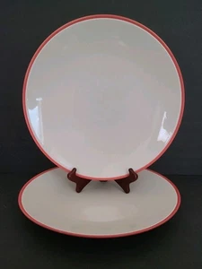 Calvin Klein 2007 Korallenrand 14" Runde Platte Hackplatte 2er Set Steinzeug - Bild 1 von 4