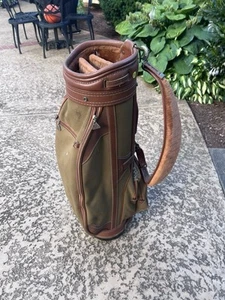 Vintage Daiwa Coach Collection Golf Bag way Divider Brown Tan Leather - Picture 1 of 6