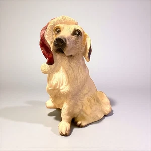 Figura de Navidad Golden Retriever con sombrero de Santa (BW2) - Imagen 1 de 7