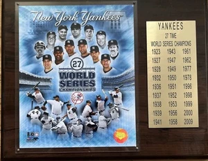 New York Yankees 2009 World Championship Plaque 27 World Series - Rare - Picture 1 of 1