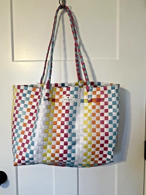Bolso de Mano Grande de Playa KATE SPADE Multicolor Tejido con Cesta Arco Iris Foto 1 de 4