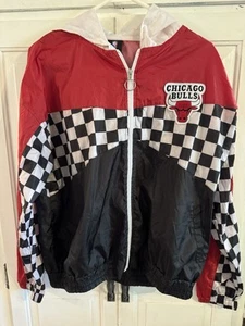 Chaqueta cortavientos NBA CHICAGO BULLS talla M patrón a cuadros raro  - Imagen 1 de 6