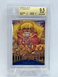 1995 Fleer Metal Marvel Sabretooth Card #115 BGS 9.5 GEM MINT - Bild 1 von 3