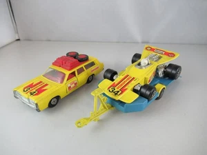 Matchbox Lesney Superkings K46 Mercury Commuter with Racing Car on Trailer - Imagen 1 de 9