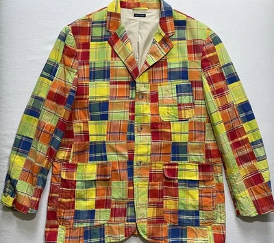 Polo Ralph Lauren Blazer Mens 2XL Multicolor Patchwork Madras Sport Coat Summer - Image 1 of 4
