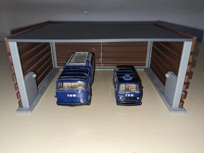 H0 HO 1:87 Gebäude LKW Unterstand (4) Bausatz grau braun - Bild 1 von 4