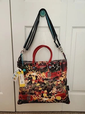 GABS Genuine Fruiti Passion Leather Tote Convertible Back Pack in Red Multi NWT - Image 1 of 4