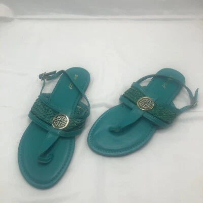Nuevas Sandalias Chanclas Tanga Imitación Cuero Talla 8 Marca Bambú Para Mujer Verde Como Nuevo Foto 1 de 4