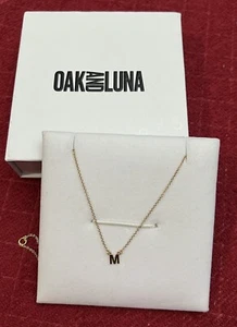 Oak And Luna INITIAL NECKLACE - 14K GOLD "M" 16-18" - Picture 1 of 8