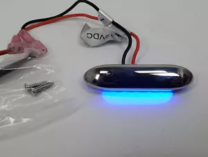 Luz de cortesía marina ITC, LED azul, lavado de pared, bisel de acero inoxidable 316, 12V - Imagen 1 de 10