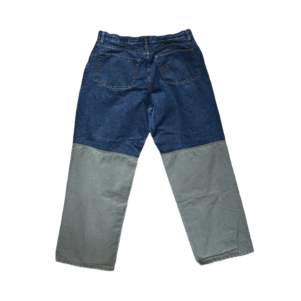 Jeans vintage 1999 Tommy Hilfiger cor bloqueada 38x30 cintura alta relaxado pai jeans - Imagem 1 de 4