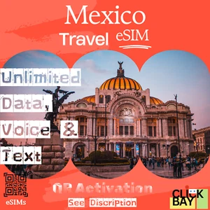 Esim, Mexique Travel eSIM, 25 Go de données Internet + appels et SMS illimités pendant 30 jours. - Photo 1 sur 7
