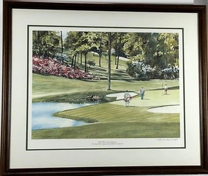 Donald Voorhees Good Shot 16th Hole Augusta Golf Print Framed Signed #628/950 - Picture 1 of 12