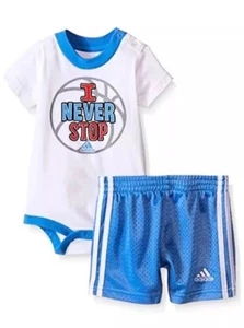 NUEVO CON ETIQUETAS ADIDAS Niños 2 Piezas "I Never Stop" Camisa/Traje Corto 9M Baloncesto 🏀 $36 - Imagen 1 de 7
