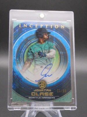 2022 Bowman Inception Prospect RC On Card Auto Jonatan Clase Blue Foil /99 - Image 1 of 2