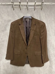Chaps Blazer Men 42R 44R Brown 2B Suede Academia Coat Jacket Ralph Lauren Luxury - Picture 1 of 9