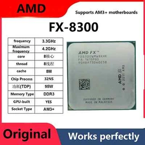 Cpu AMD FX-8300 4.20GHz Turbo 8Mb 95W Socket AM3+ Vishera + Dissipatore Garanzia - Foto 1 di 4