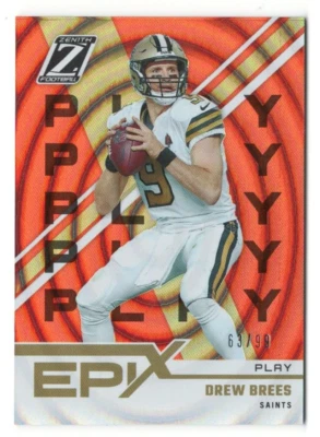 Drew Brees 2022 Zenith Epix Orange Play /99 #10 Numbered Card - Image 1 of 2