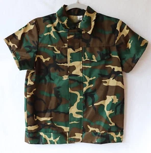 Military Woodland Camouflage Jacket Shirt Youth Size 7-9 Costume New Without Tag - Picture 1 of 9