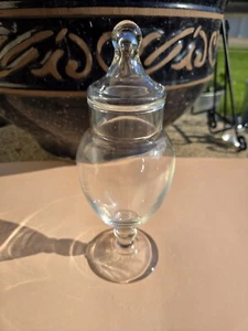 Clear Glass Apothecary Jar with Lid 8 1/4" Tall Candy Trinkets Display - Picture 1 of 7