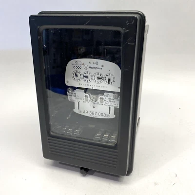 Medidor de dos estatores vatios-hora Westinghouse D2B-2F Foto 1 de 4