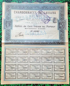 Espagne & Dépt 75 - Laviana Siège à Paris - Déco Cie Minière Française de 1907 - Picture 1 of 2