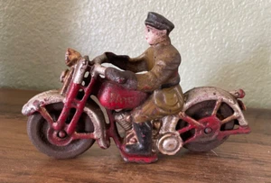 Patrol Police Man on Motorcycle Cast Iron New Made to Look Old - Picture 1 of 7