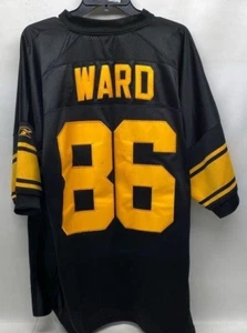Vintage Reebok NFL Throwback Pittsburgh Steelers Jersey #86 Ward in Black Sz 54 - Picture 1 of 3