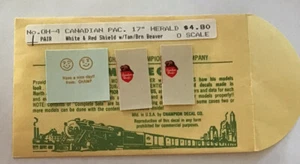 Champ Decals O Gauge OH-4: Canadian Pacific 17” Herald White/Red Shield Beaver - Picture 1 of 1