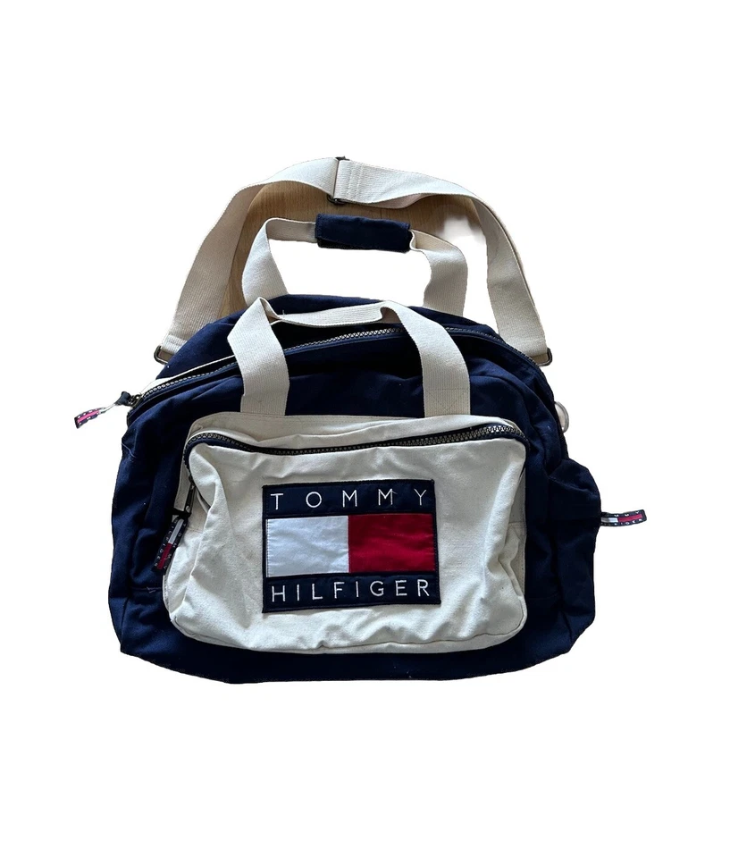 Tommy Hilfiger Bolso de Hombro de Viaje Gimnasio Lona Logotipo De Colección Años 90 Lona Foto 1 de 4