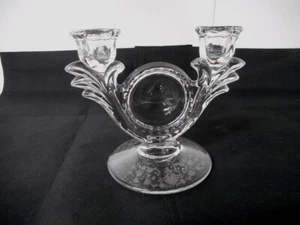 Duncan Miller Canterbury First Love Etched Double Candleholder - Picture 1 of 2