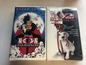 101 Dalmatians 102 Dalmatians lot (VHS, 1997, Clam Shell) Glenn Close Disney - Picture 1 of 7