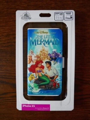 Disney Parks Little Mermaid Ariel Eric iPhone XS Case 3 Card Slot Retro VHS New - Image 1 of 3