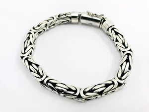  925 Sterling Silber 7 mm Bali / Byzantiner Kette Armbänder. 6,7"/17 cm, 53 Gramm - Bild 1 von 11