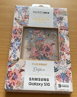 Official Tech21 Samsung Galaxy S10 PurePrint Delphine Case Cover Rose - Image 1 of 2