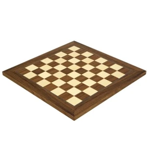 13.75 Inch Walnut and Maple Deluxe Chess Board - Picture 1 of 5